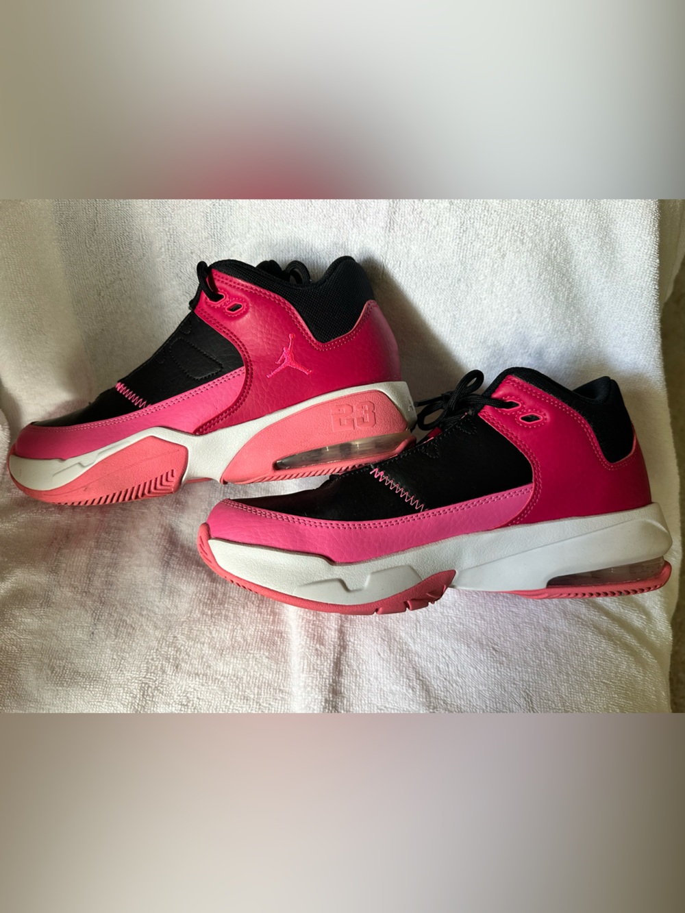 Athletic Sneakers - Black and Bright Pink